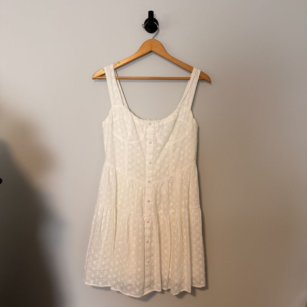 NWT Lulus Profound Sweetness White Eyelet Mini Dress Size Large Cotton - Picture 16 of 16